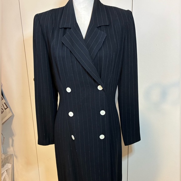 Brooks Brothers Dresses & Skirts - Vintage Brooks Brothers Black Striped Double-Breasted Dress